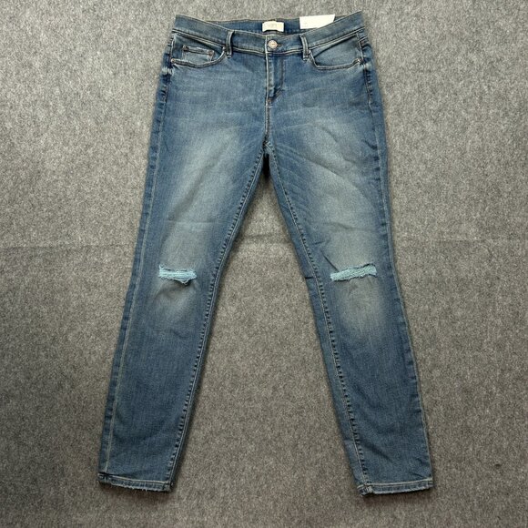 LOFT Outlet Modern Skinny Split Knee Jeans Women's Size 8 Medium Wash Denim NWT - Picture 2 of 13